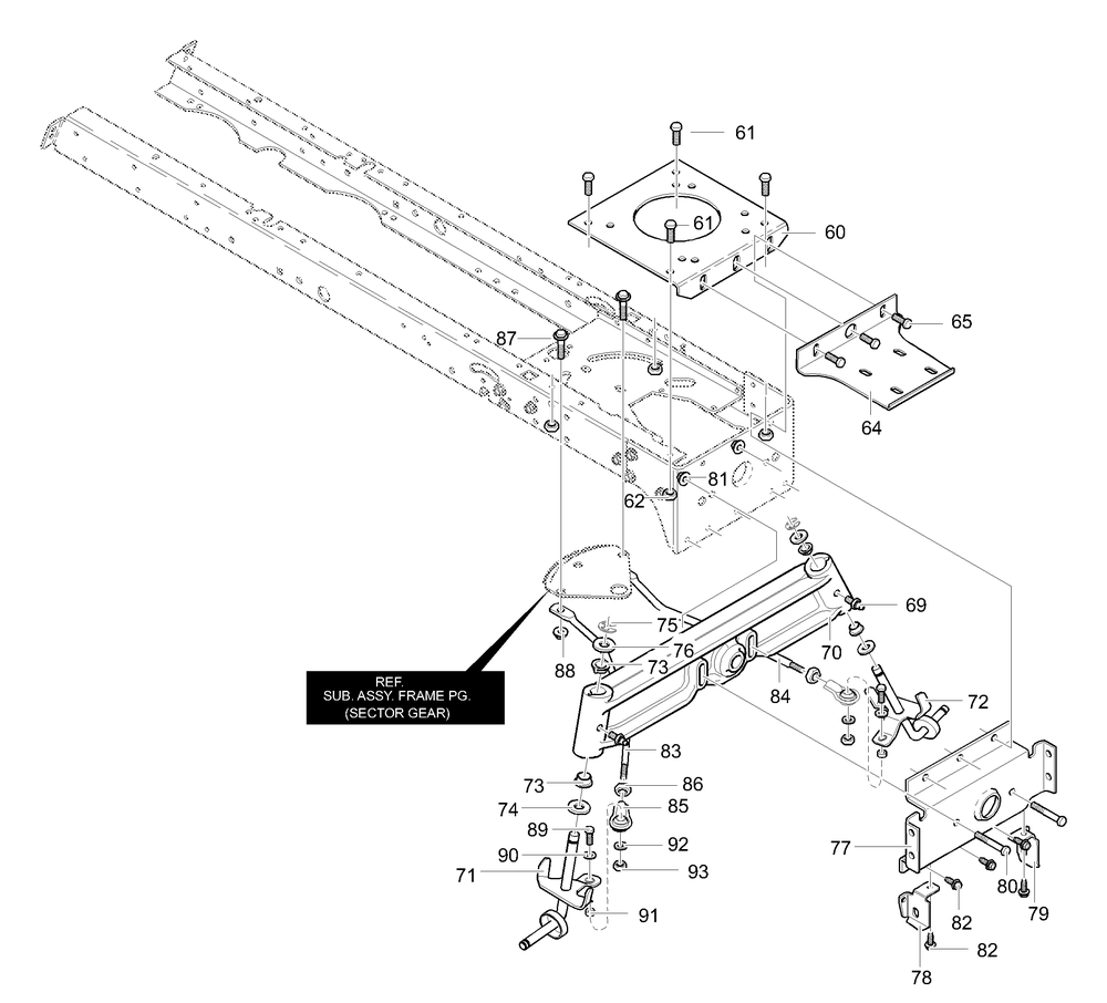 Frame Assembly (Part 2) Diagram and Parts List for 42587X50D 2001 Briggs and Stratton Lawn Tractor